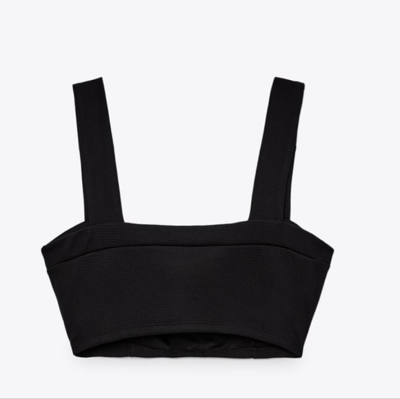 Zara Black Crop Top with Gold Buttons - Picture 13 of 16